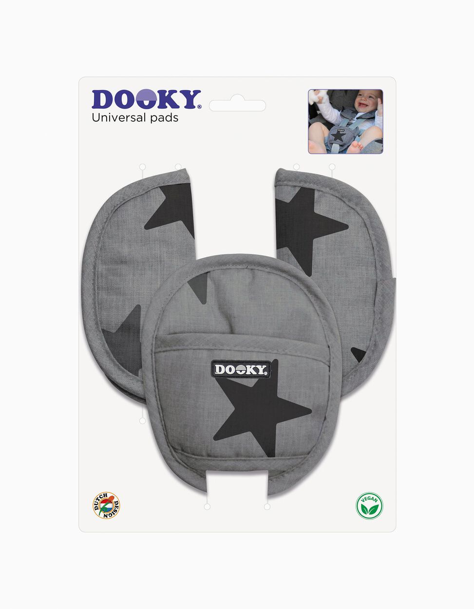 Protectores de Cinturón para Silla de Coche Dooky Grey Stars