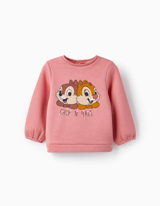 Fleece Sweatshirt for Baby Girls 'Chip and Dale', Pink