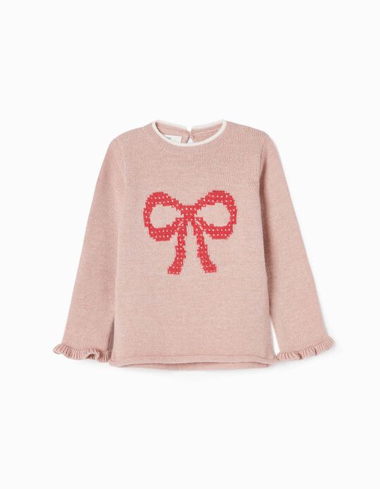 Jumper for Baby Girls 'Bow', Pink