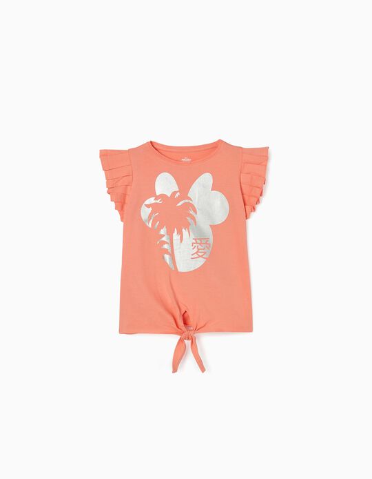 Camiseta con Nudo para Niña T-Shirt 'Minnie', Coral