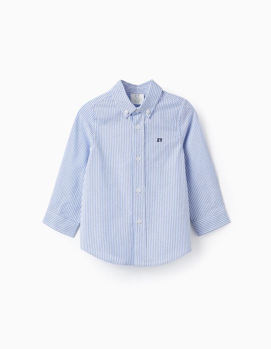 Comprar Online Camisa de Algodão às Riscas para Bebé Menino, Azul