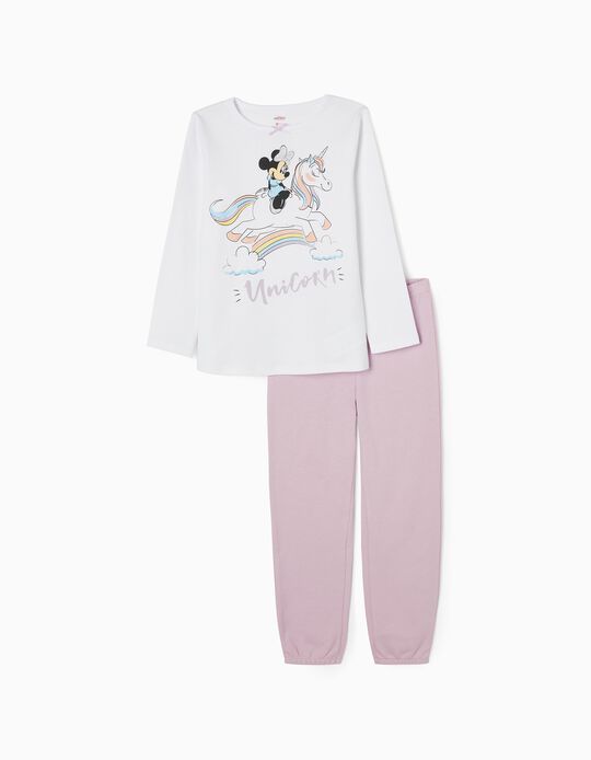Pijama de Algodão para Menina 'Minnie & Unicorns', Lilás/Branco