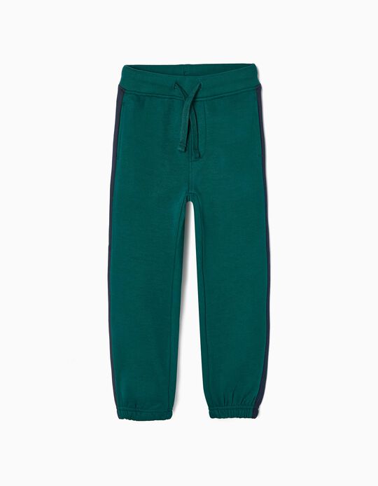 Pantalon de Jogging Garçon 'Slim Fit', Vert/Bleu Foncé