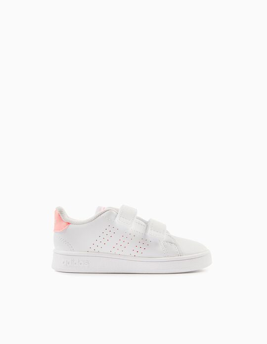 Trainers for Babies and Girls 'Adidas Advantage', White/Coral