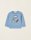 Cotton Sweatshirt for Newborn Baby Boys 'Hello', Blue