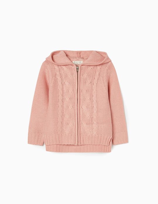 Hooded Cardigan for Girls, Pink