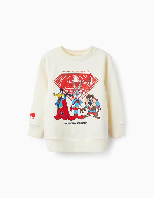 Sweatshirt for Boys 'Looney Tunes x Superman', Light Beige