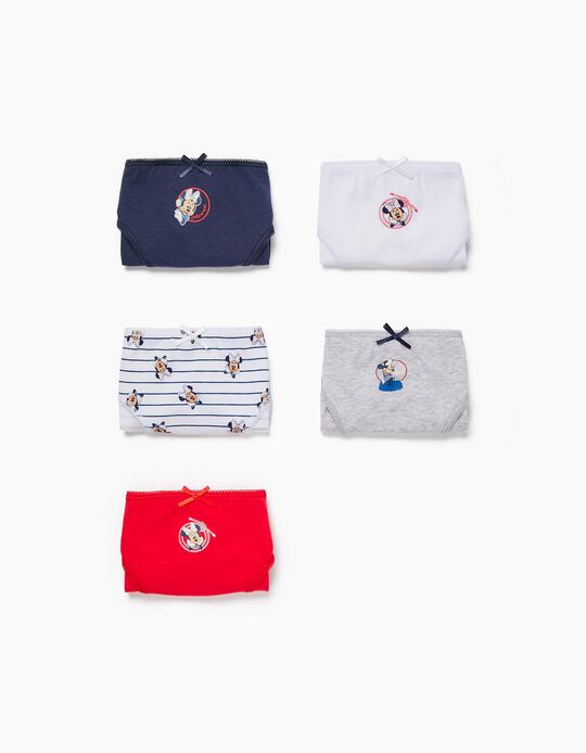 5-Pack Cotton Briefs for Girls 'Minnie', Multicoloured