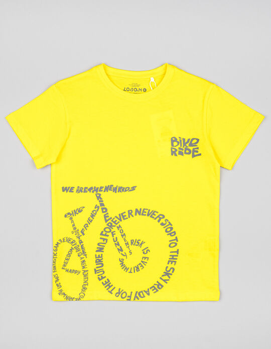 Comprar Online T-shirt de Algodão para Menino 'Bike Ride', Amarelo