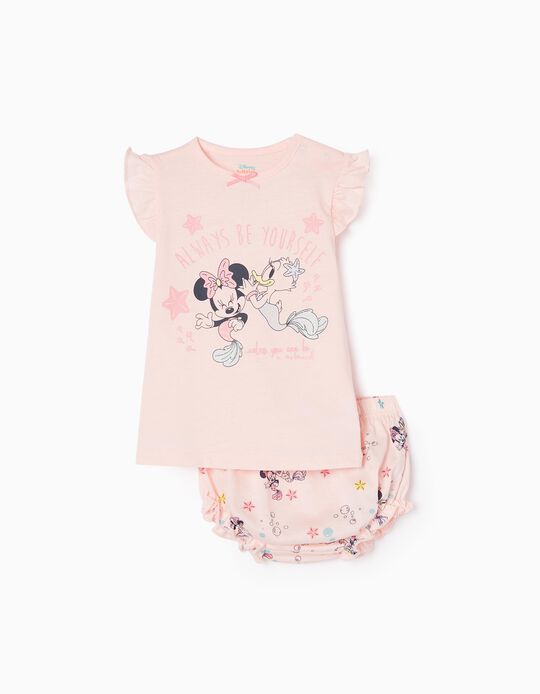Pijama de Algodón para Bebé Niña 'Minnie & Daisy', Rosa