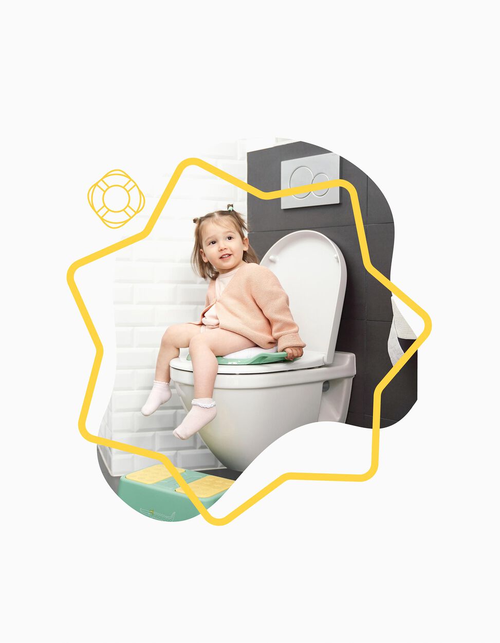 Padded Toilet Seat Reducer Green Badabulle