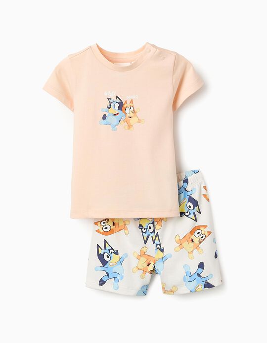 Comprar Online Pijama de Algodão para Bebé Menino 'Bluey & Bingo', Coral/Bege