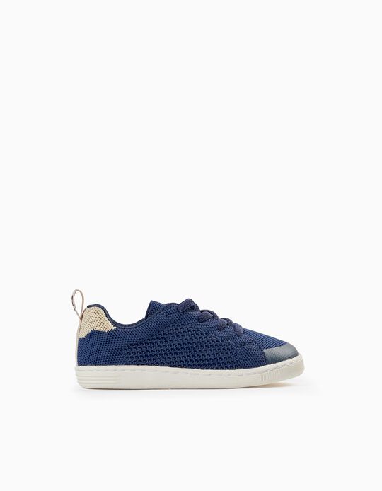 Trainers in Mesh for Baby Boys 'ZY 1996', Dark Blue/Beige