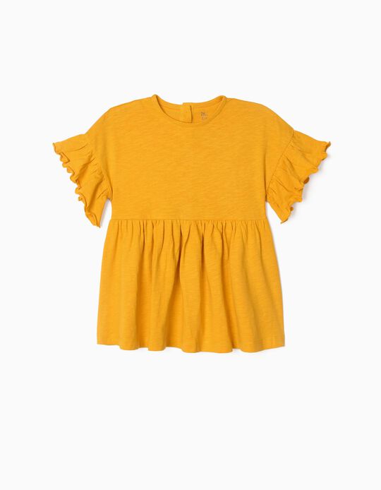 T-Shirt Jersey para Menina, Amarelo