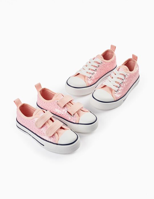 Buy Online Sequined Trainers for Girls '50s Sneaker', Pink