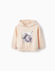 Hooded Sweatshirt for Baby Girls 'Zebras', Light Pink