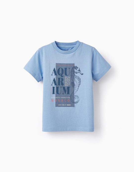 Cotton T-shirt for Boys, 'Aquarium', Blue