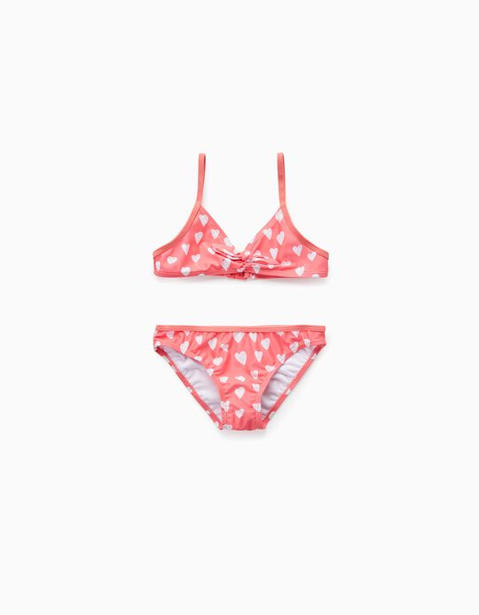 Bikini para Niña 'Hearts', Coral
