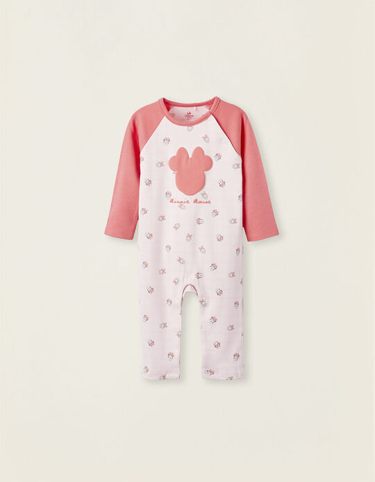 Cotton Sleepsuit for Newbrons 'Minnie & Daisy', Pink