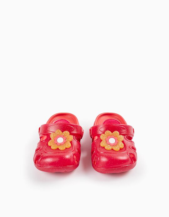 Acheter en ligne Sandales Clogs pour Bébé Fille 'Flower - Delicious', Rouge