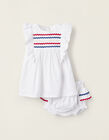 Buy Online Dress + Bloomers for Newborn Girls 'You & Me', White