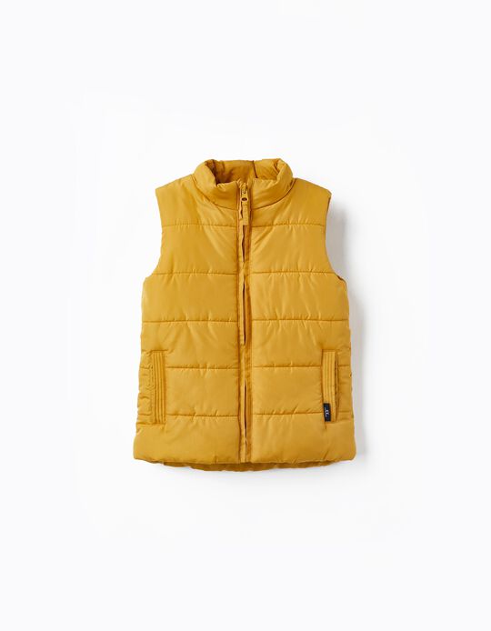 Buy Online Quilted Vest with Fleece Lining for Boys, Yellow