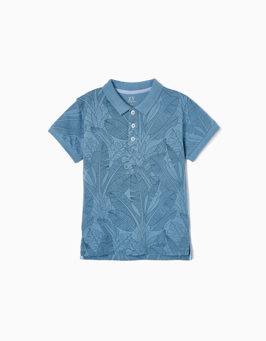 Cotton Polo Shirt for Boys 'Nature', Blue