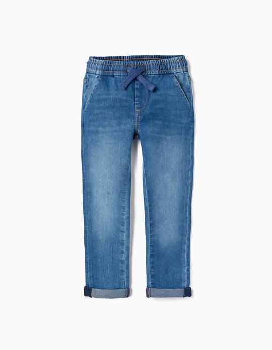 Pantalon de sport en jean pour garçon 'Slim Fit', Bleu