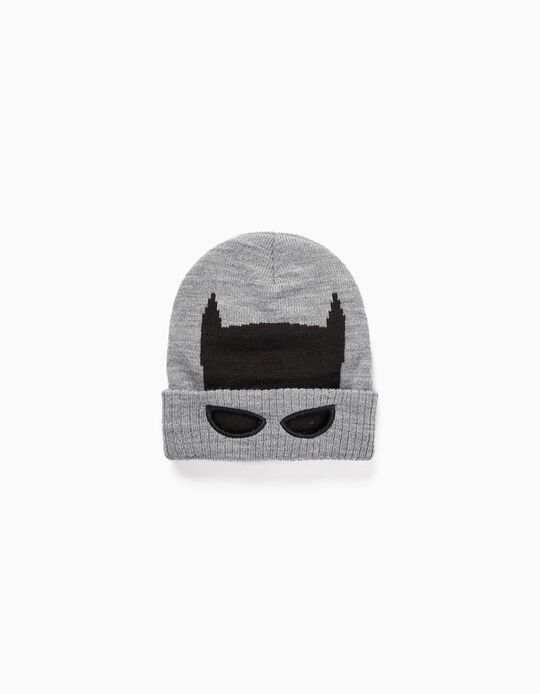 Knitted Beanie for Boys 'Batman', Grey/Black