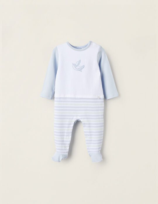 Comprar Online Babygrow para Recém-Nascido 'Andorinha', Branco/Azul Claro