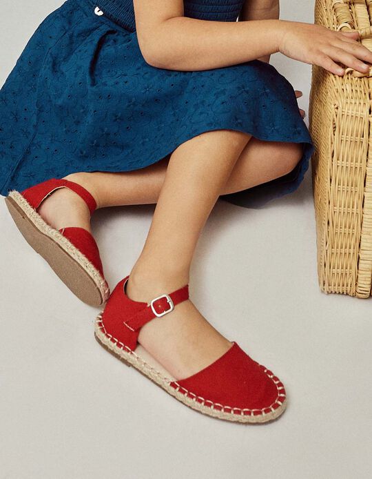 Espadrilles with Buckle for Girls, Red