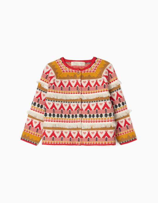 Cardigan for Baby Girls 'Tribe', Multicoloured