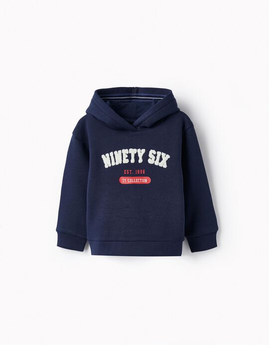 Ninety-Six' Hooded Sweatshirt for Baby Boys, Dark Blue