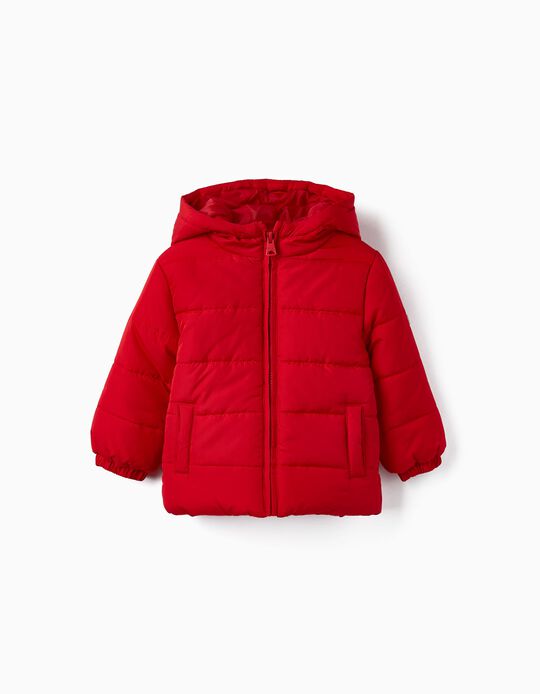 Quilted Jacket with Hood for Baby Boys 'ZY 96', Red