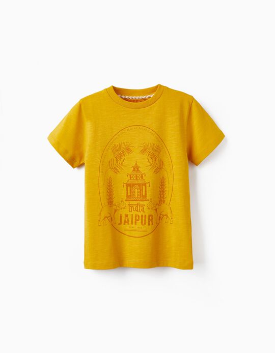 Camiseta de Algodón para Niño 'Jaipur', Amarillo Tostado