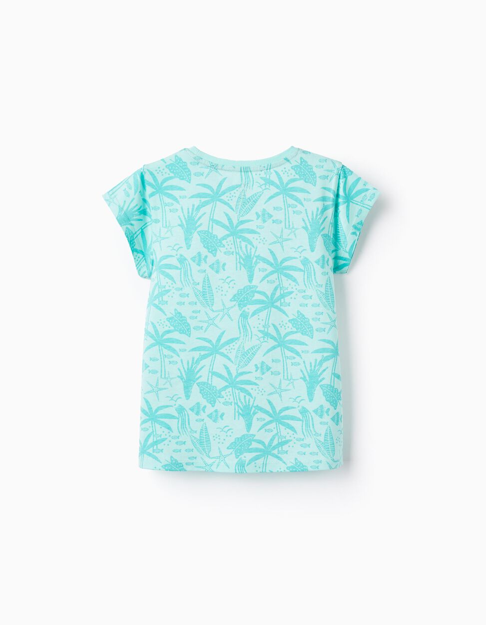 Comprar Online Pack 2 T-shirts de Algodão para Menina 'Peixe', Rosa/Verde-Água