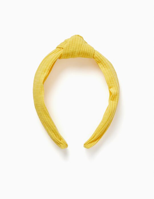 Ribbed Alice Band for Babies and Girls, Yellow