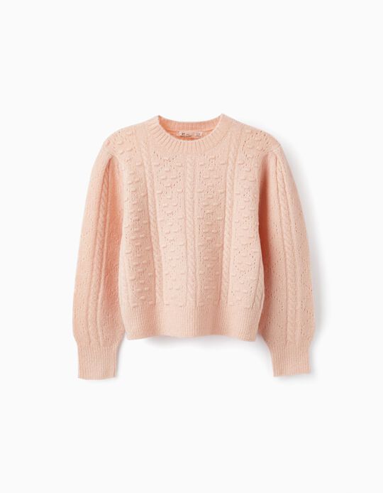 Knitted Jumper for Girls, Pink