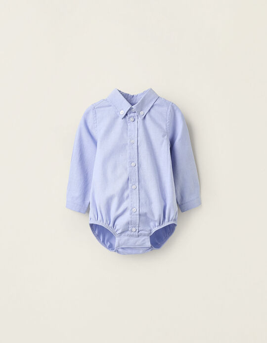 Comprar Online Body-camisa em Oxford para Recém-Nascido, Azul