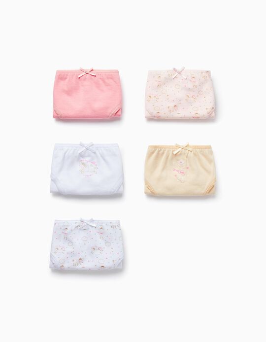 Pack of 5 Cotton Panties for Girls 'Sheep', Multicolor