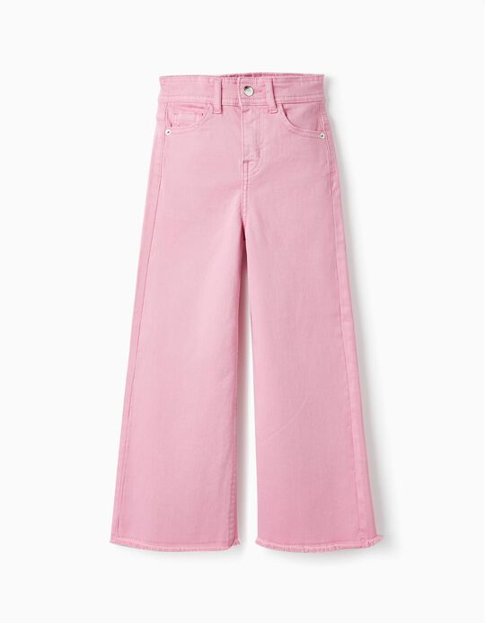 Cotton Trousers for Girls 'Wide Leg', Pink