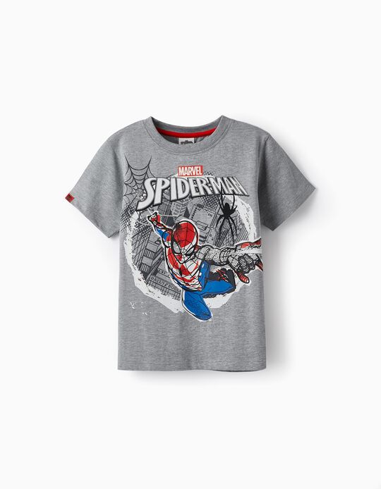 Comprar Online T-Shirt em Algodão para Menino 'Homem-Aranha', Cinza
