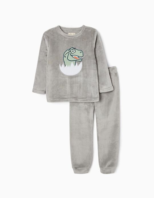 Pijama de Peluche para Niño 'Dinosaurio', Gris