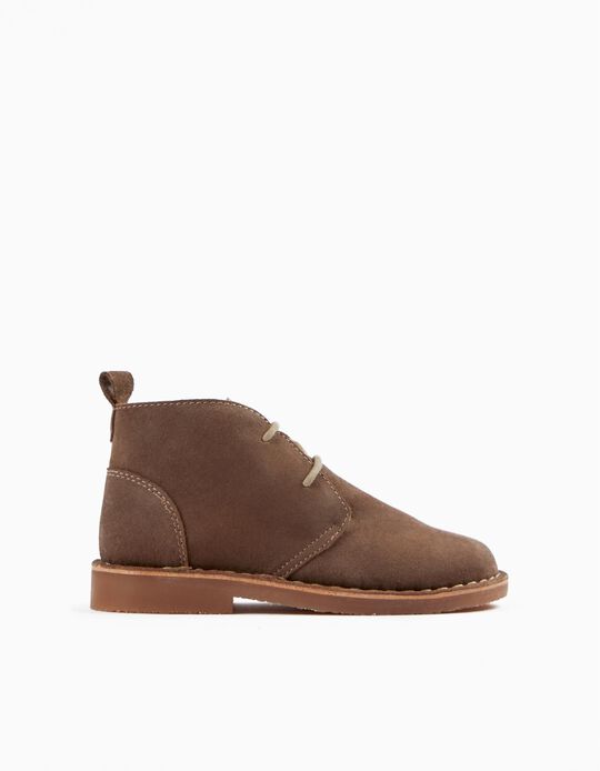Suede Boots for Boys, Brown