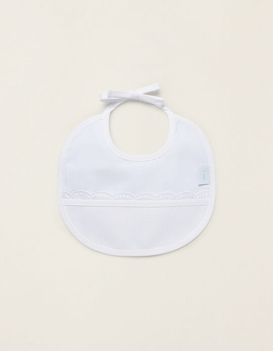Buy Online Classic White Embroidery Bib ZY Baby