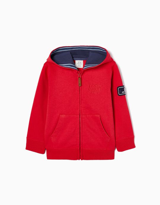 Cotton Jacket with Hood for Boys, Red