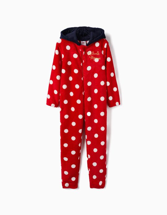 Comprar Online Pijama-Macacão de Coralina às Bolinhas para Menina 'Minnie', Vermelho/Branco