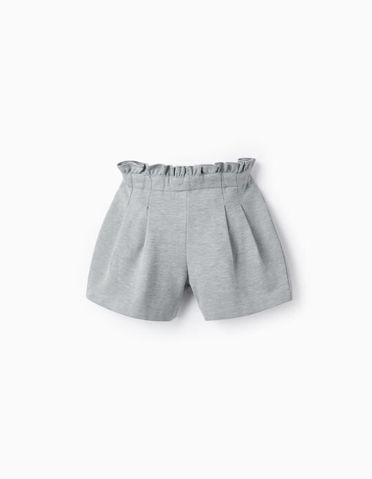 Pleated Shorts for Girls, Grey