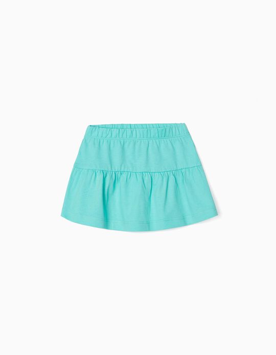 Jersey Skirt for Baby Girls, Aqua Green
