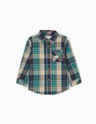 Plaid Cotton Shirt for Baby Boys, Multicoloured